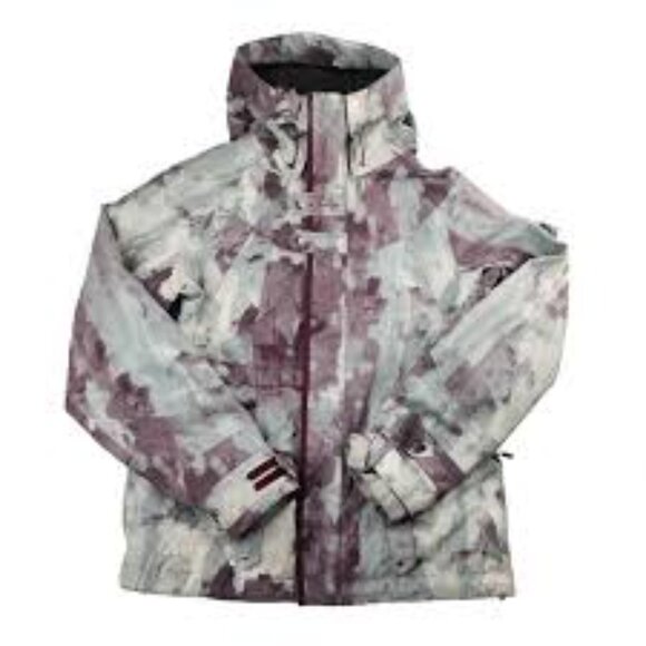 Oakley Loose Fit Blue Purple Camo Watercolor Ski Snowboard Multi Pocket Jacket - Picture 4 of 9